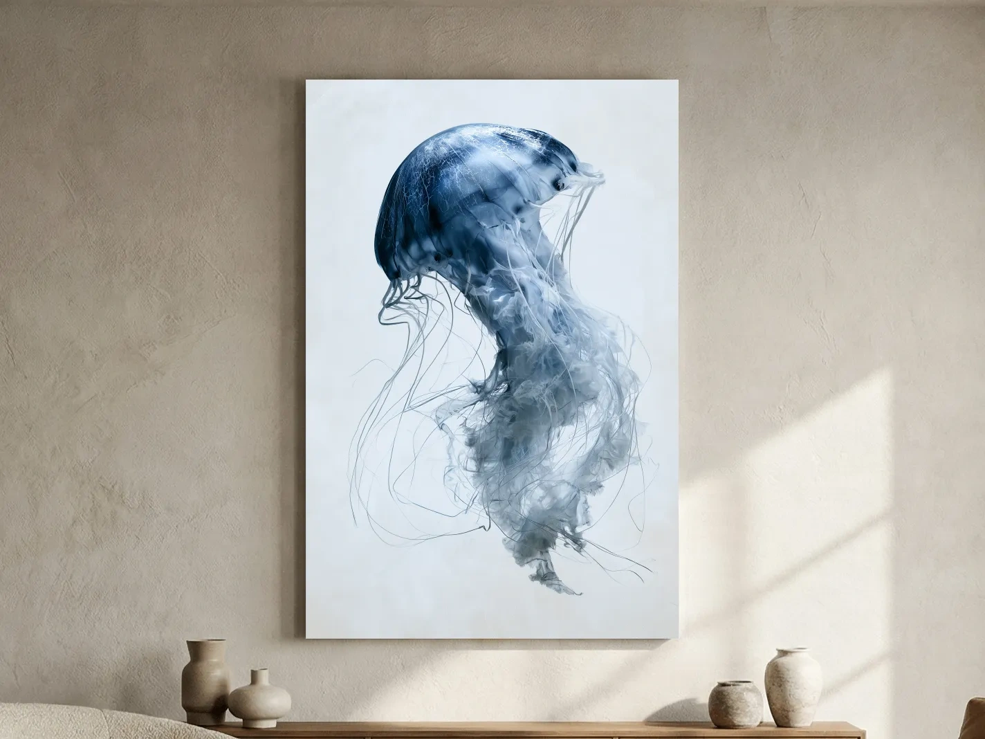 Minimalist Jellyfish Illustration - Hamptons Marine Life Wall Art