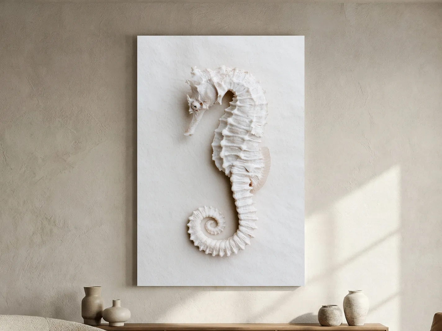 Minimalist Seahorse Hamptons Decor - Photographic Marine Life Wall Art