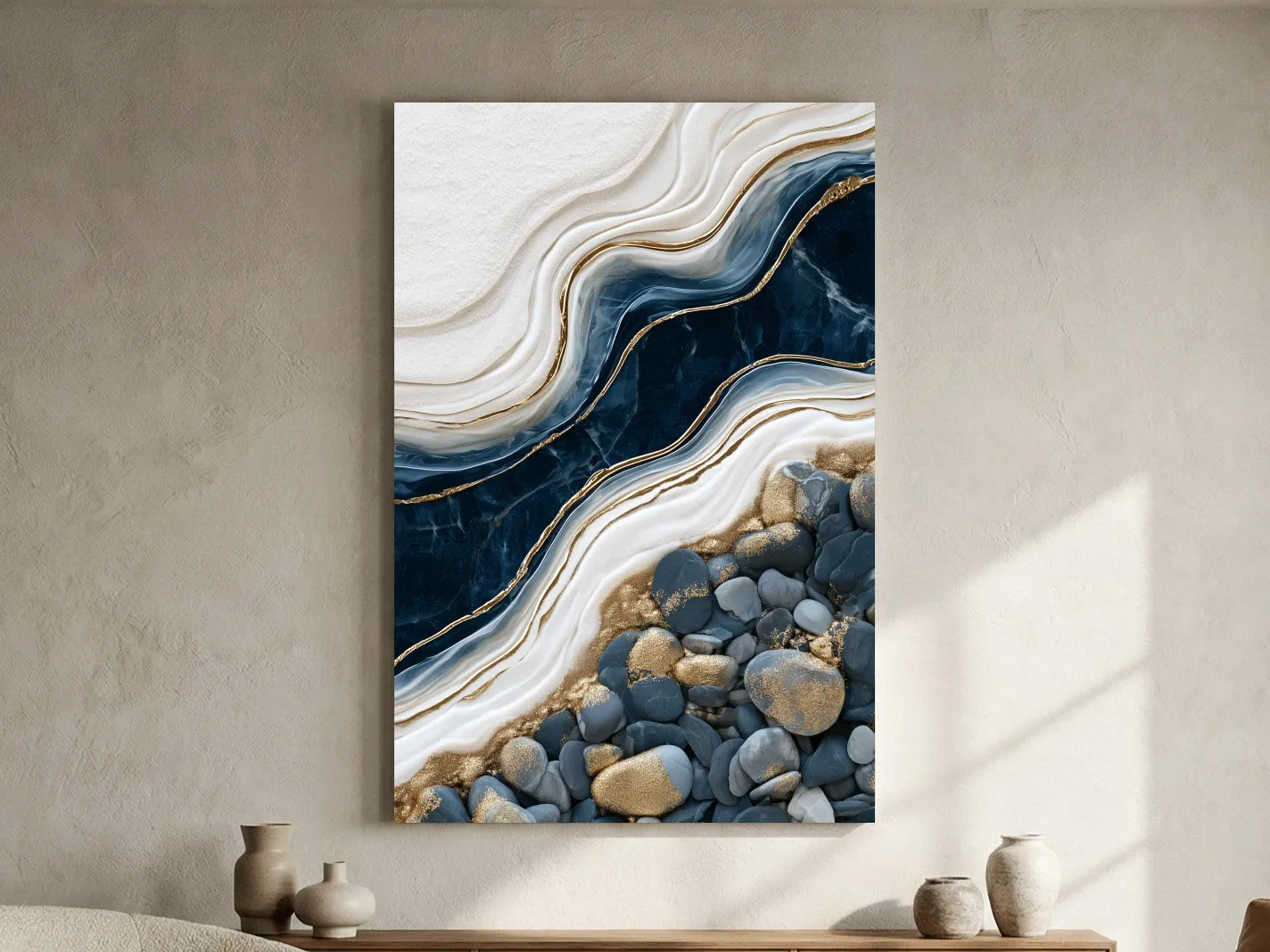 Agate Pebble River Design - Abstract Natural Wall Art