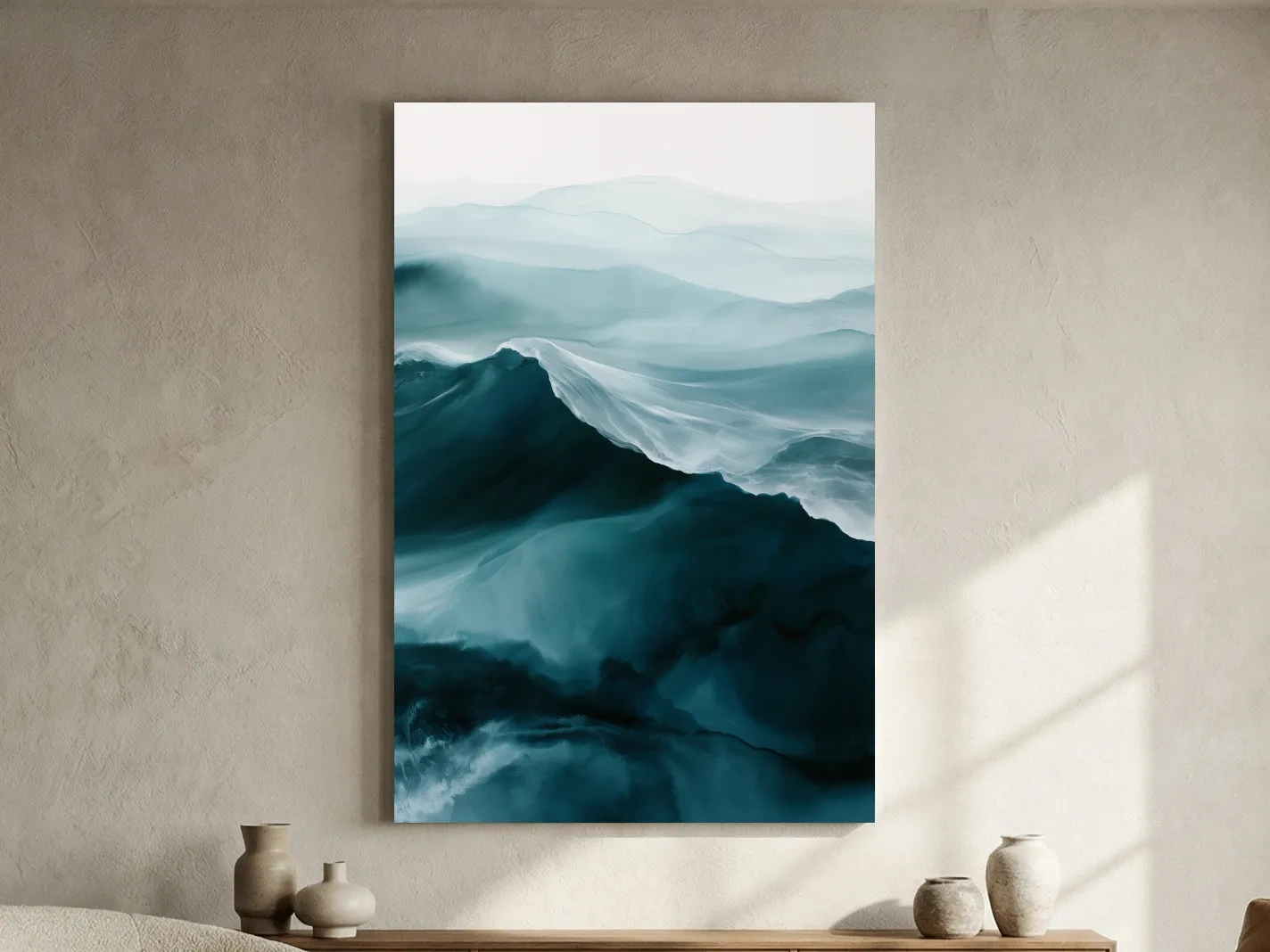 Moody Abstract Ocean - Minimalist Watercolour Wall Art