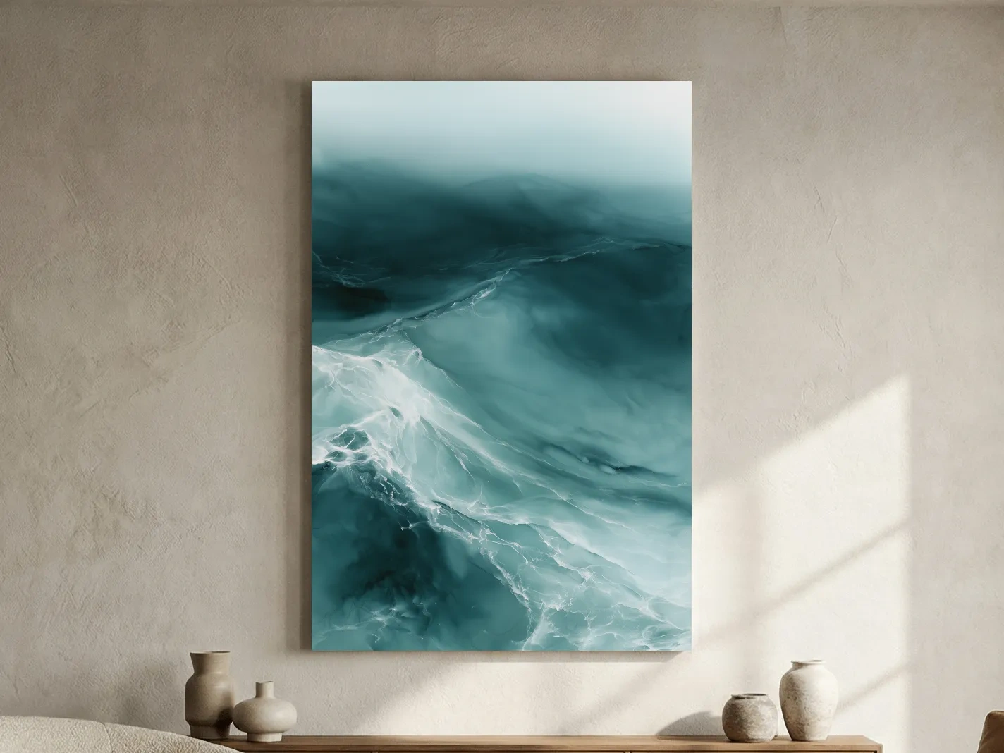 Abstract Ocean Wave Watercolour - Minimalist Seascape Wall Art