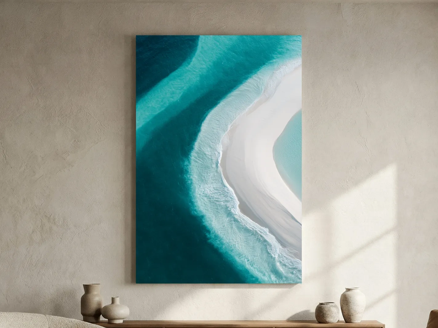 Aerial Tropical Sandbar - Abstract Photographic Ocean Wall Art