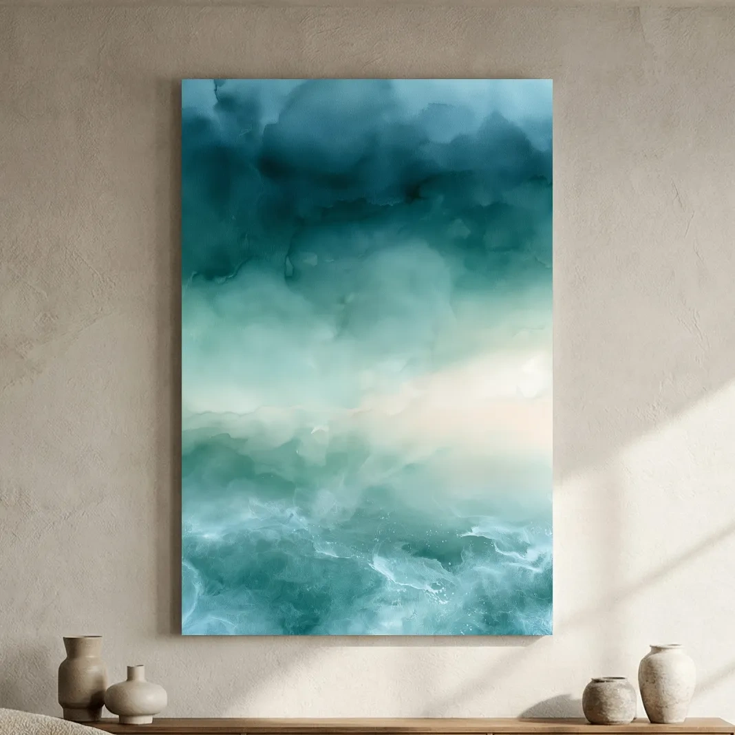 Stormy Ocean Watercolour - Abstract Wave Wall Art