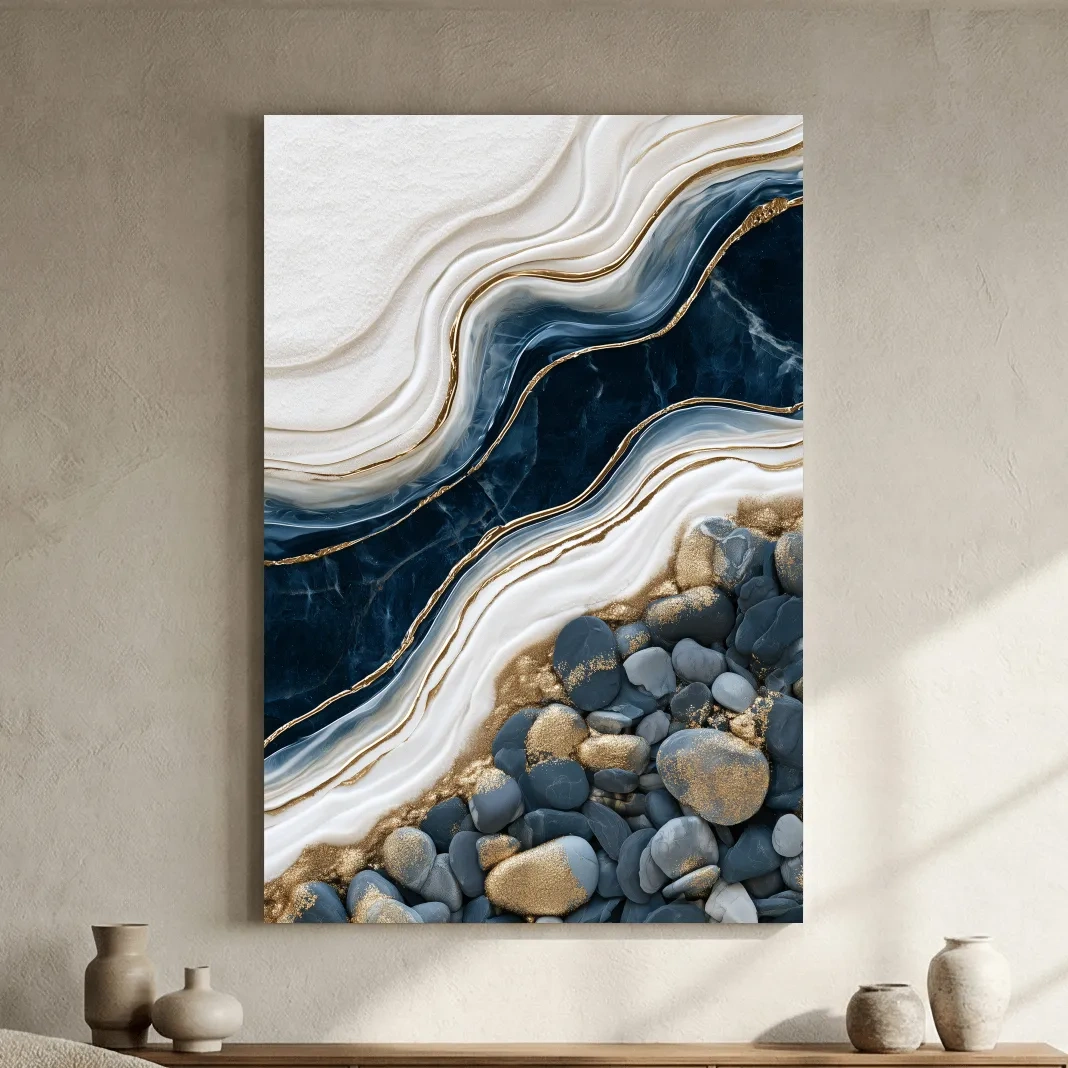Agate Pebble River Design - Abstract Natural Wall Art