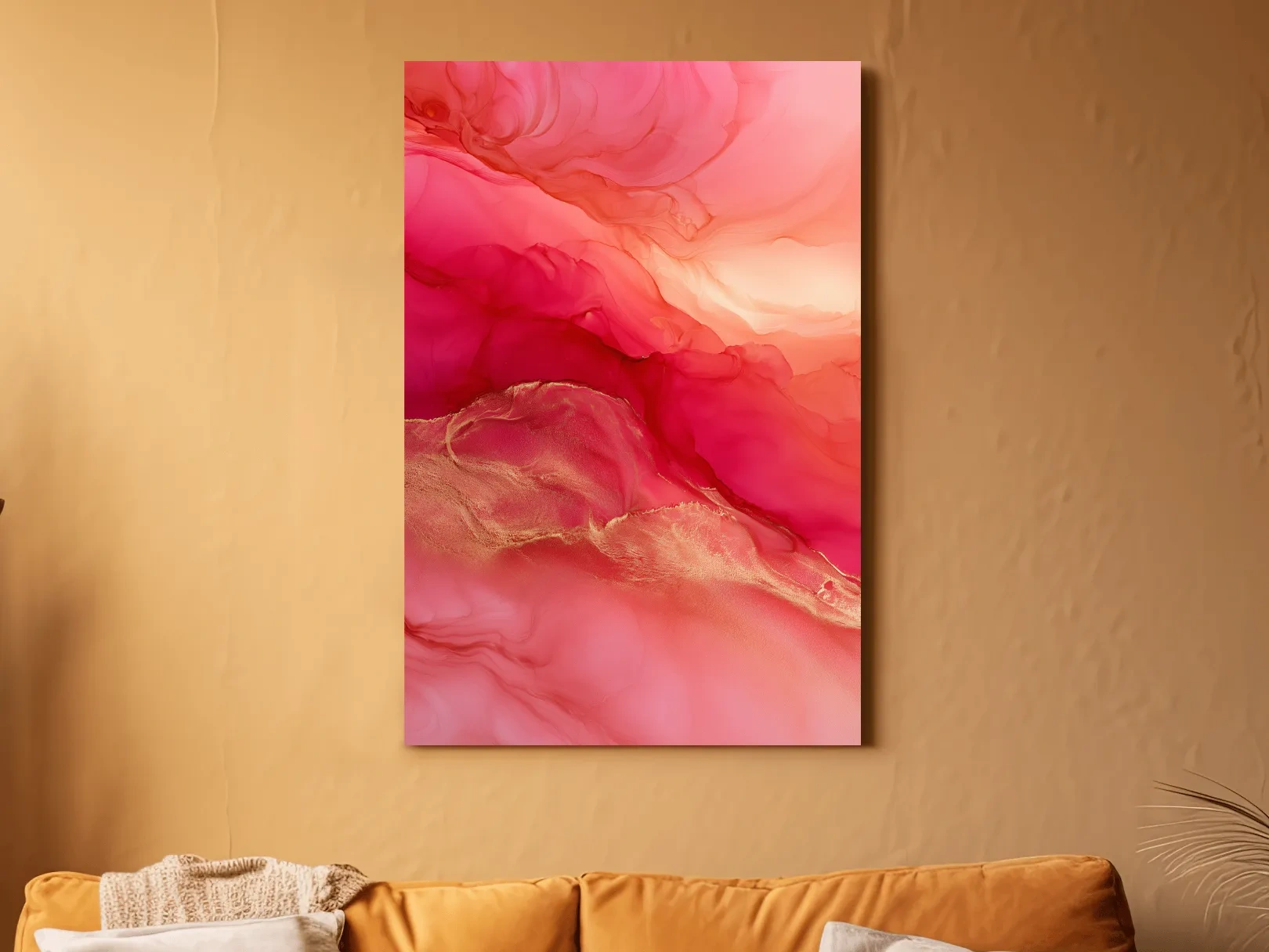 Abstract Agate Fluid Ink Design - Surreal Sunset Wall Art