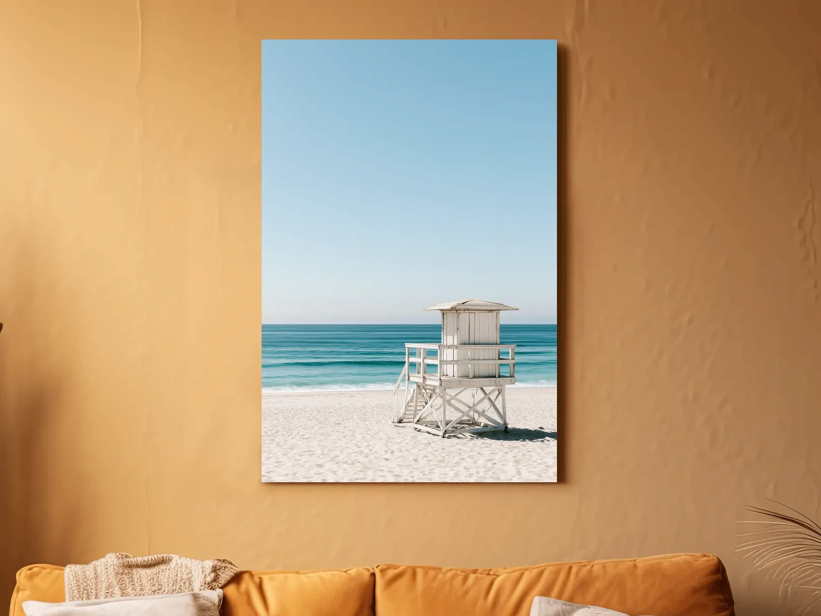 Minimalist Pastel Lifeguard Tower - Hamptons Photographic Wall Art