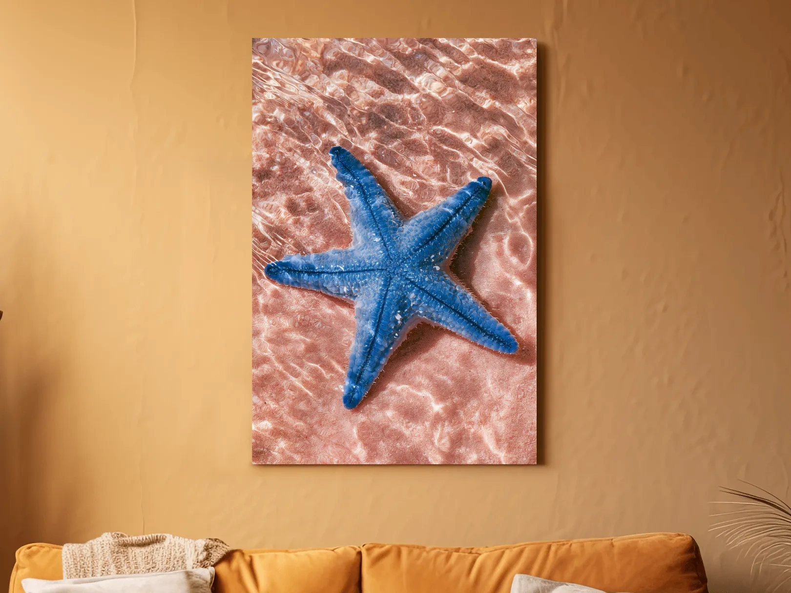 Minimalist Starfish Underwater View - Photographic Marine Life Wall Art