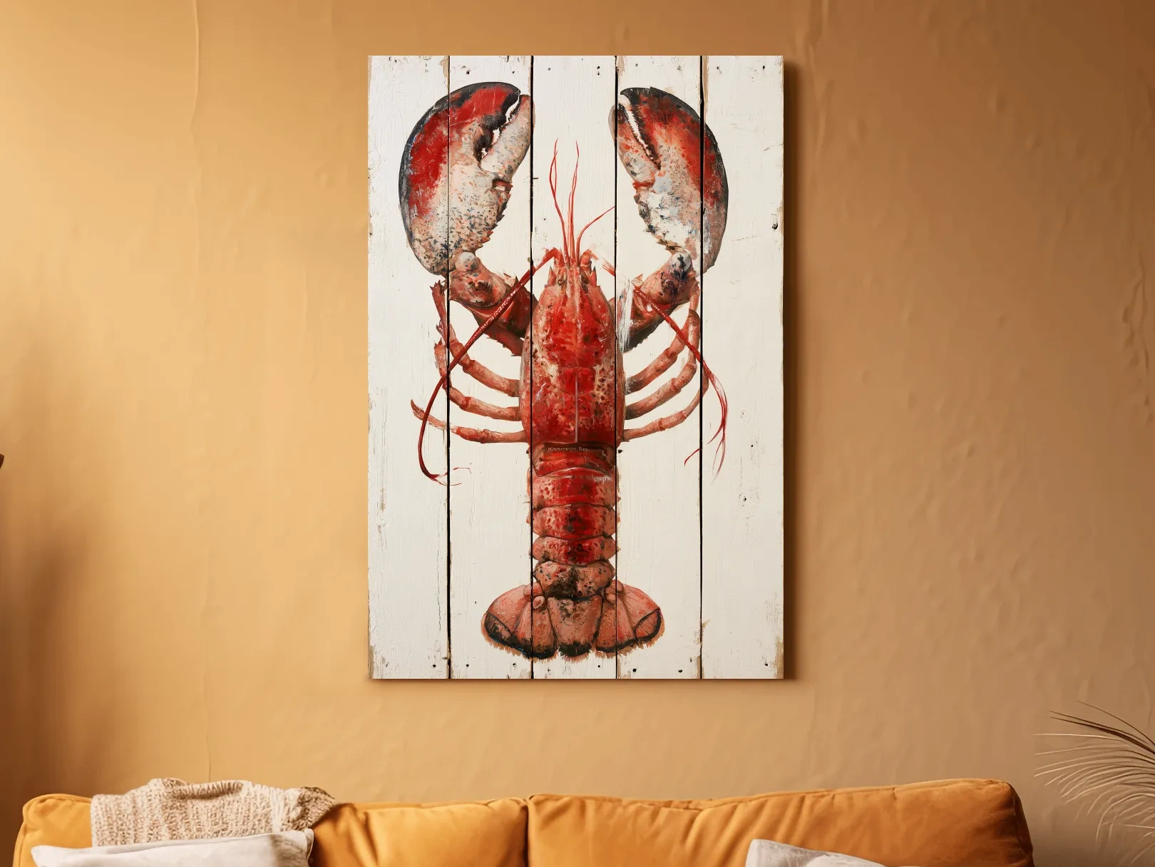 Rustic Lobster Painting - Coastal Wall Art