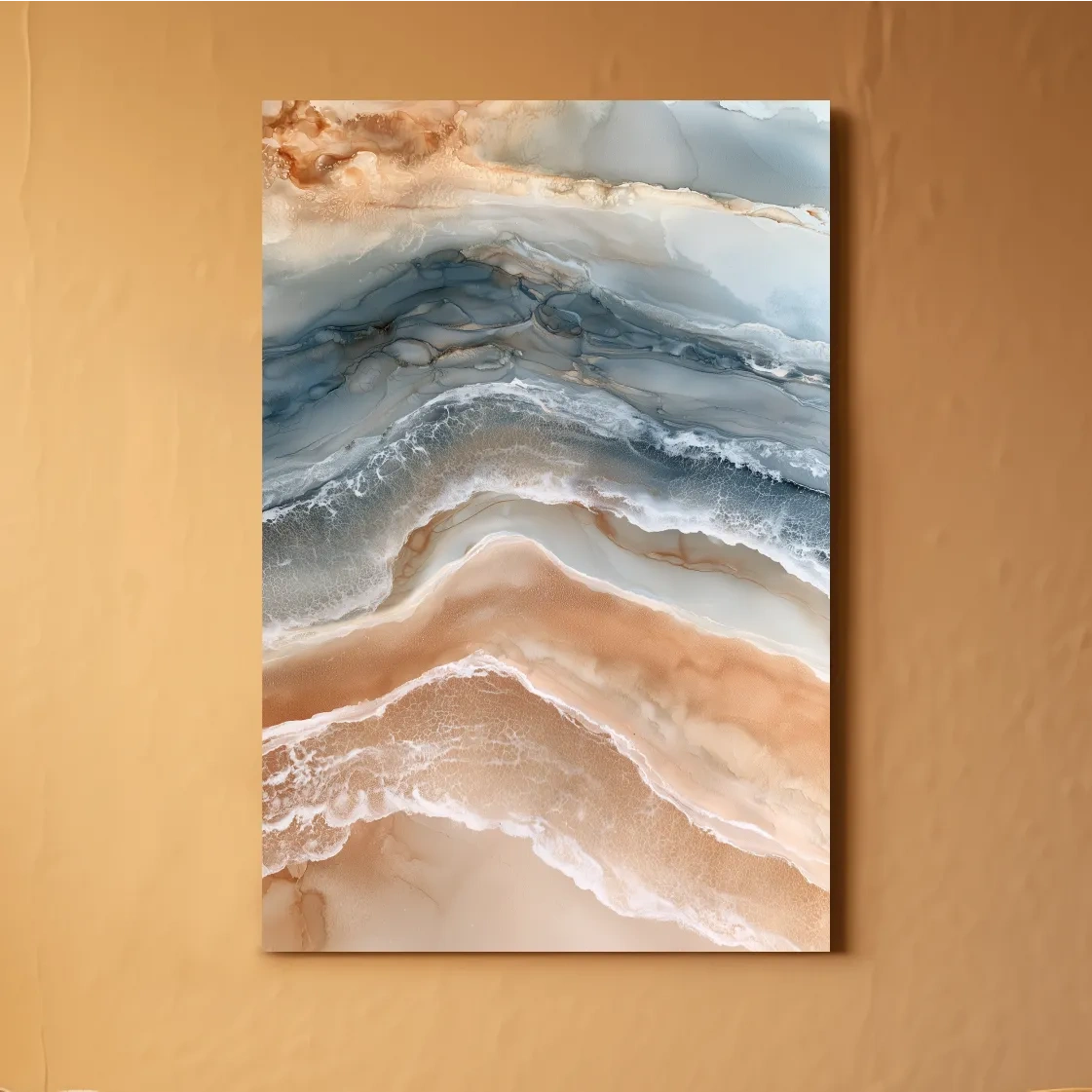 Abstract Ocean Wave Watercolour - Boho Coastal Wall Art