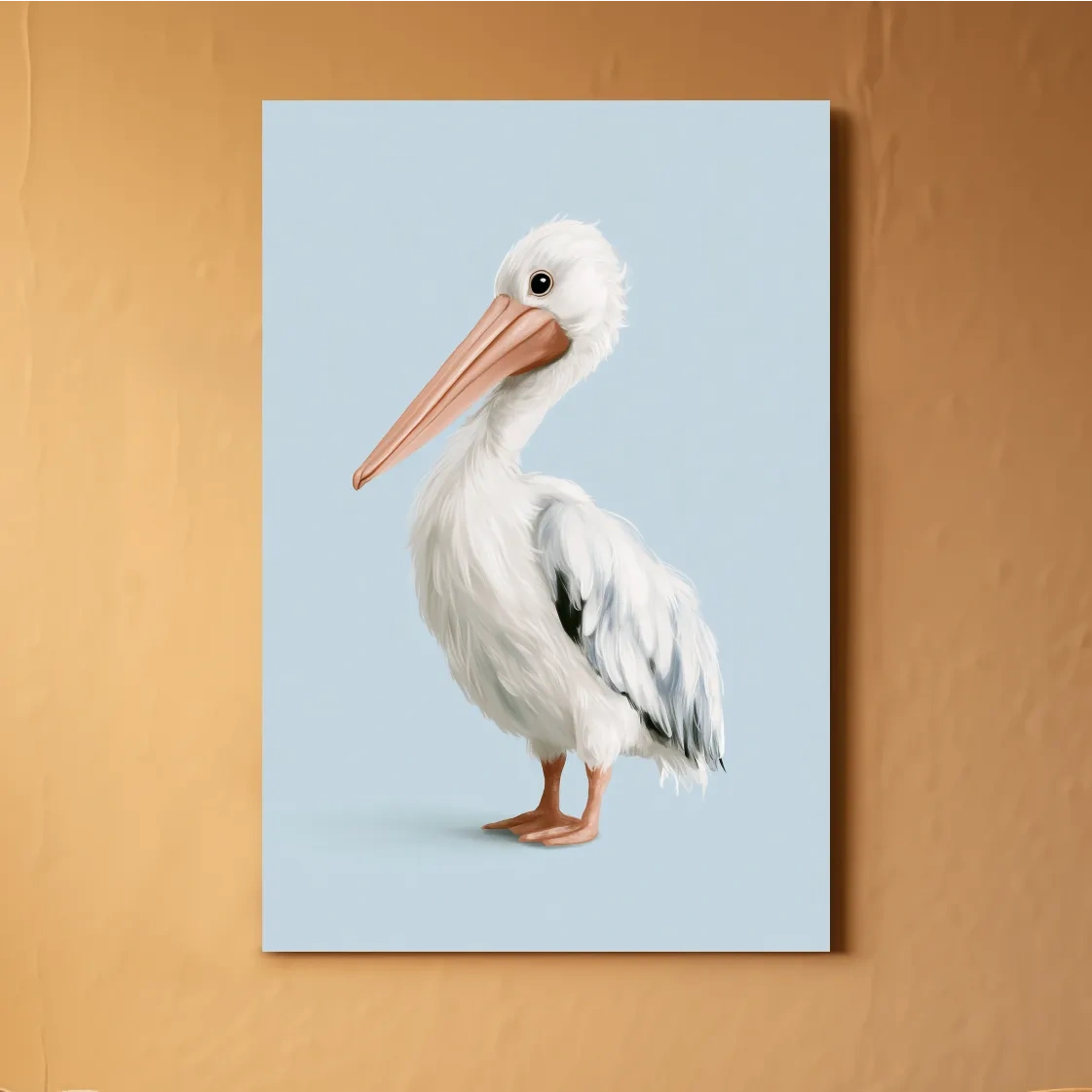 Cute Baby Pelican Painting - Whimsical Nursery Marine Life Art