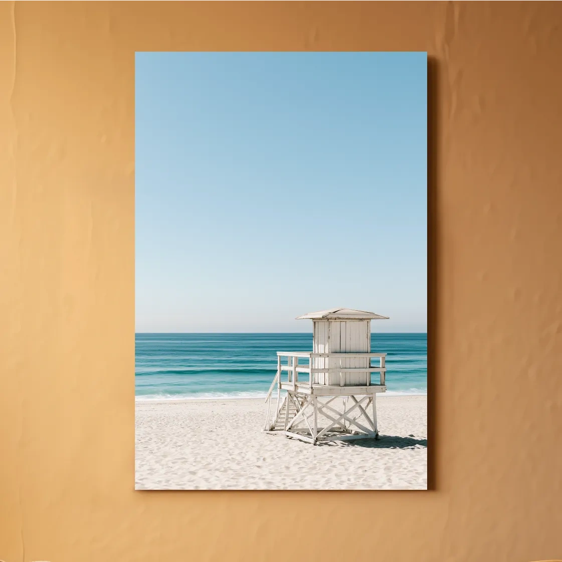 Minimalist Pastel Lifeguard Tower - Hamptons Photographic Wall Art