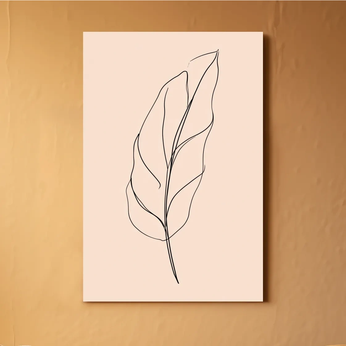 Minimalist Banana Leaf Line Art - Boho Botanical Illustration