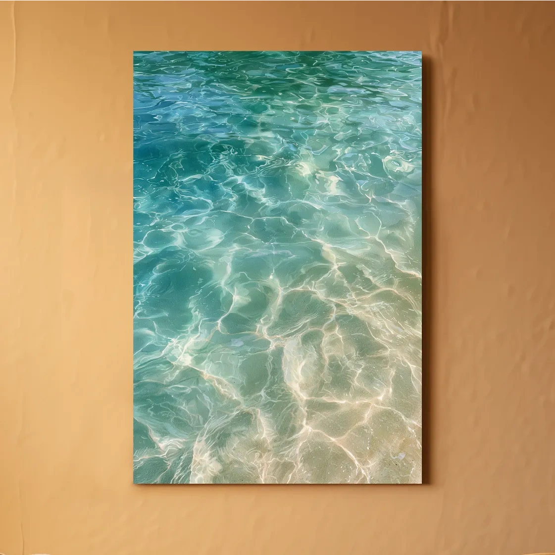 Aerial Tropical Water Watercolour - Sunlit Ocean Wall Art