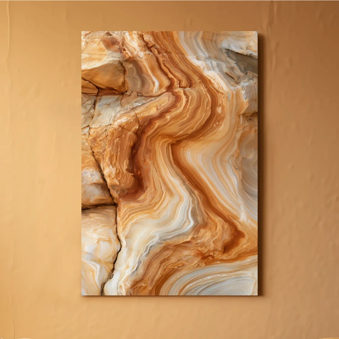 Layered Sandstone Strata - Abstract Natural Stone Wall Art