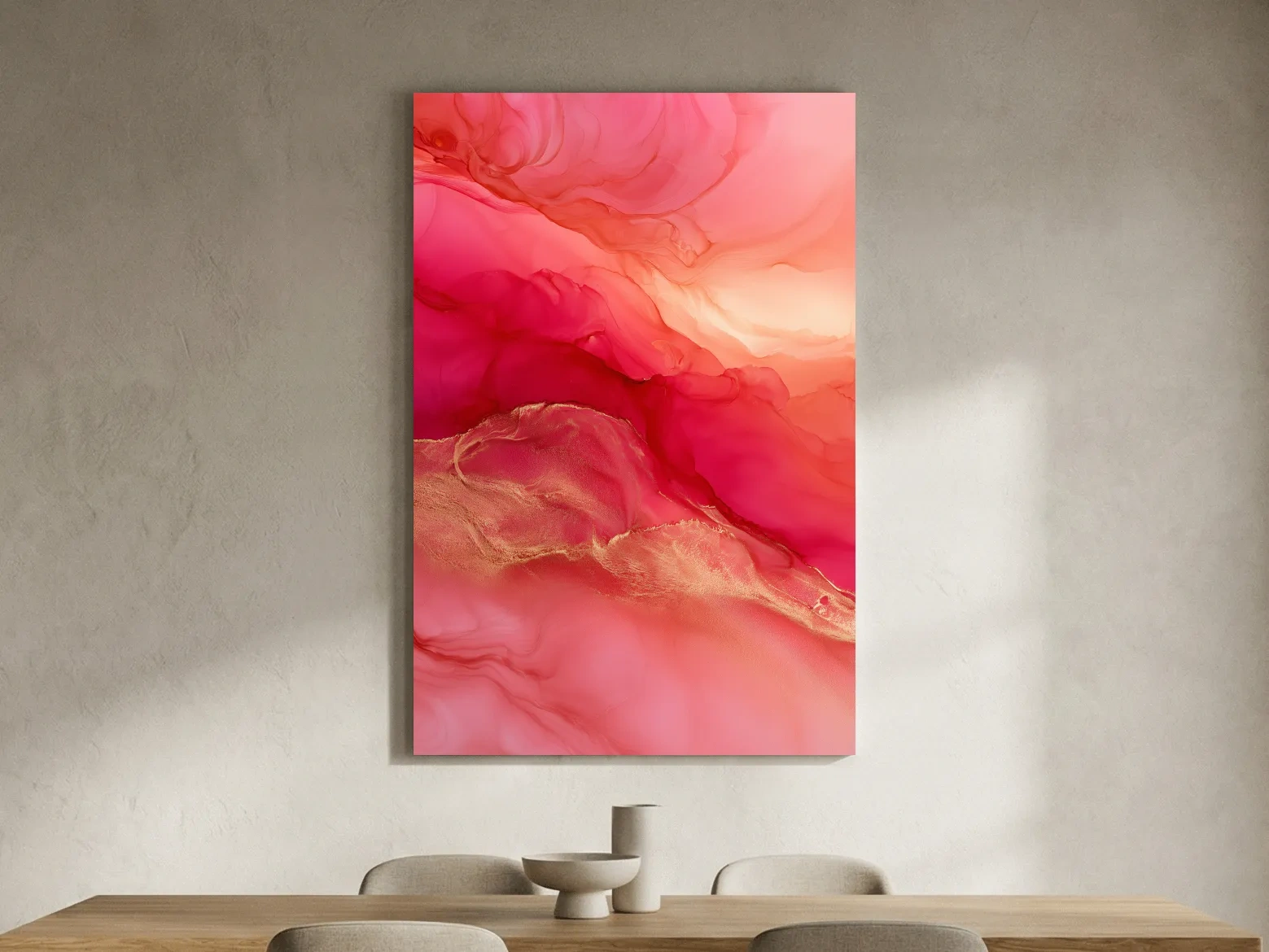 Abstract Agate Fluid Ink Design - Surreal Sunset Wall Art