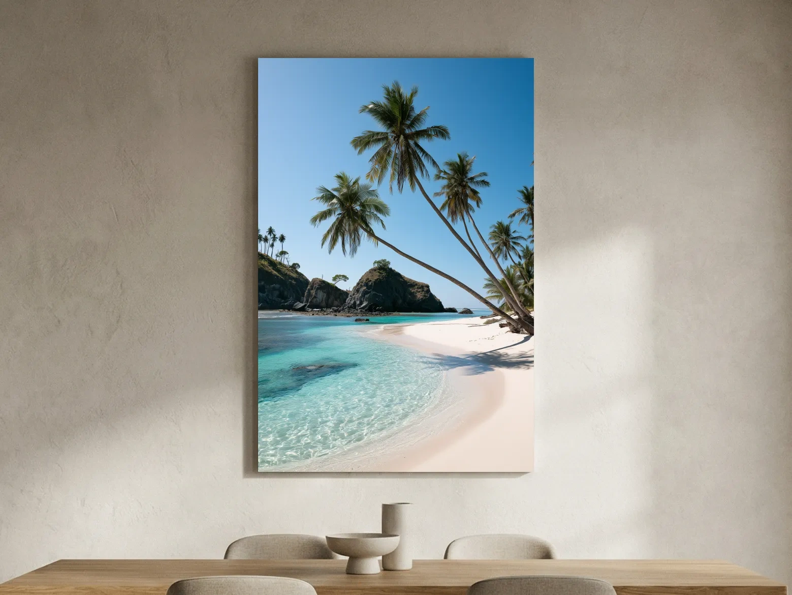 Tropical Palm Beach Cove - Photographic Coastal Wall Art