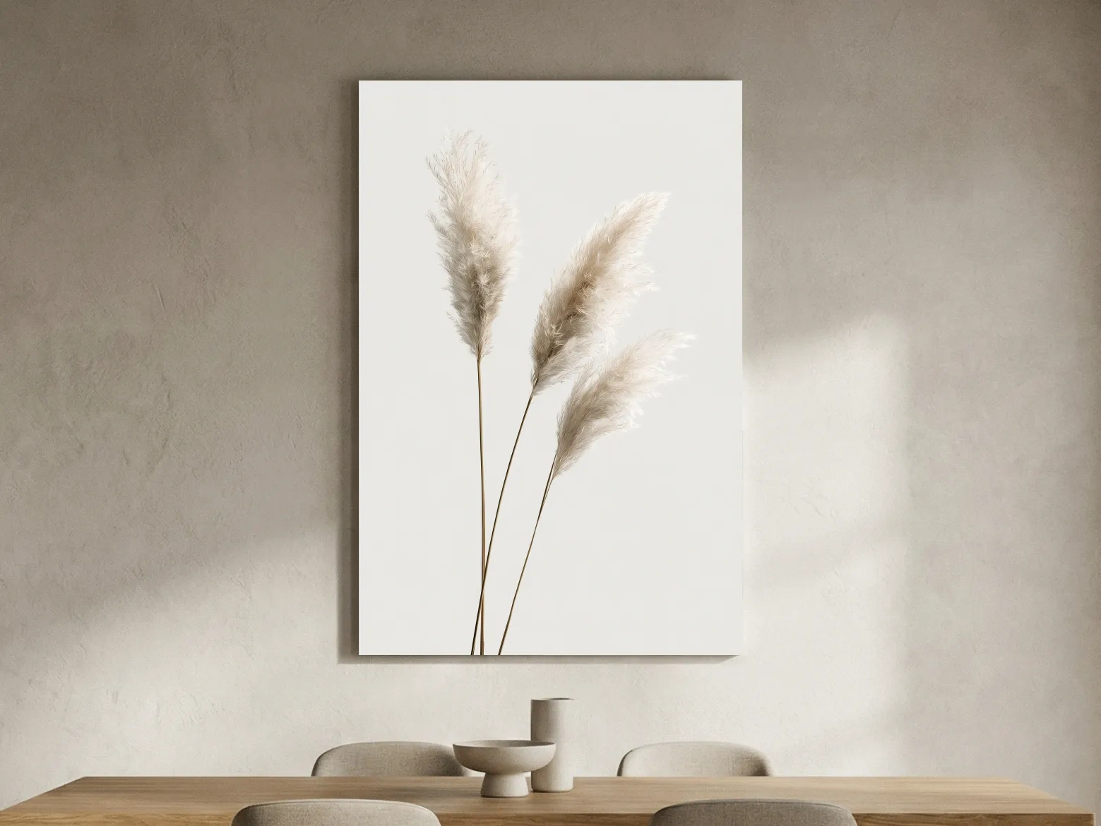 Minimalist Pampas Grass Illustration - Boho Botanical Wall Art