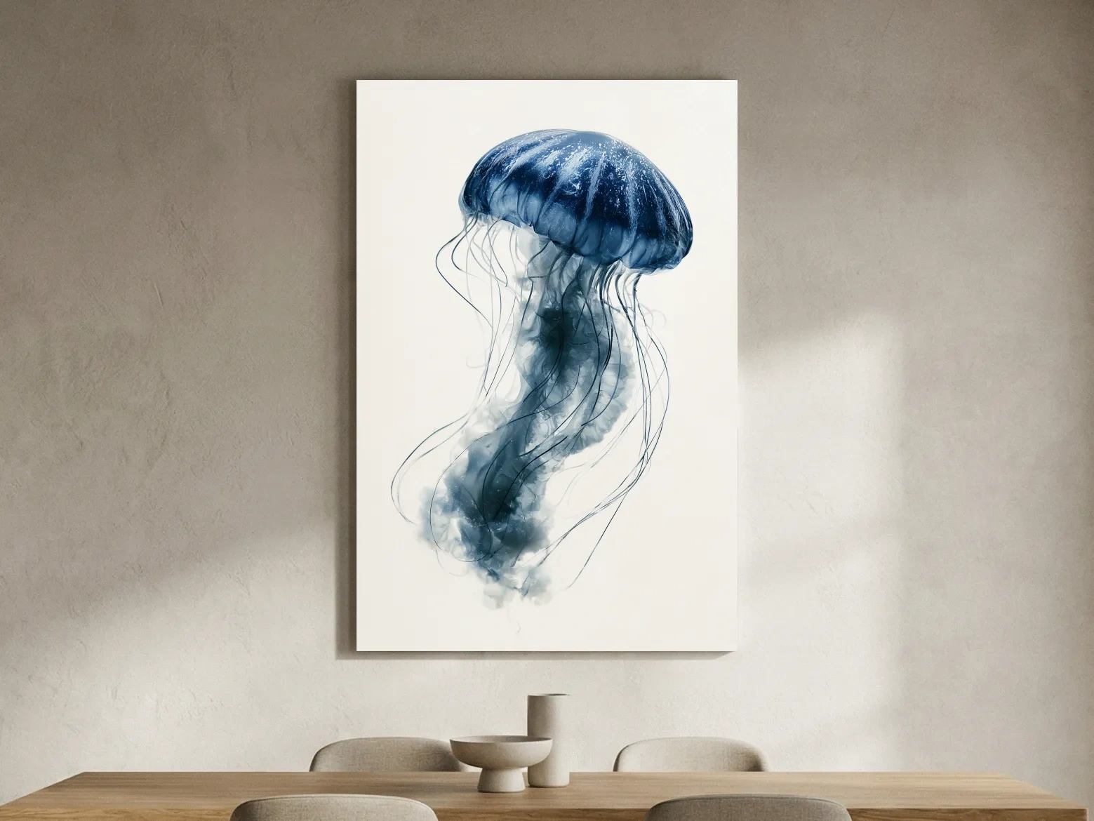 Minimalist Jellyfish Illustration - Hamptons Marine Life Wall Art