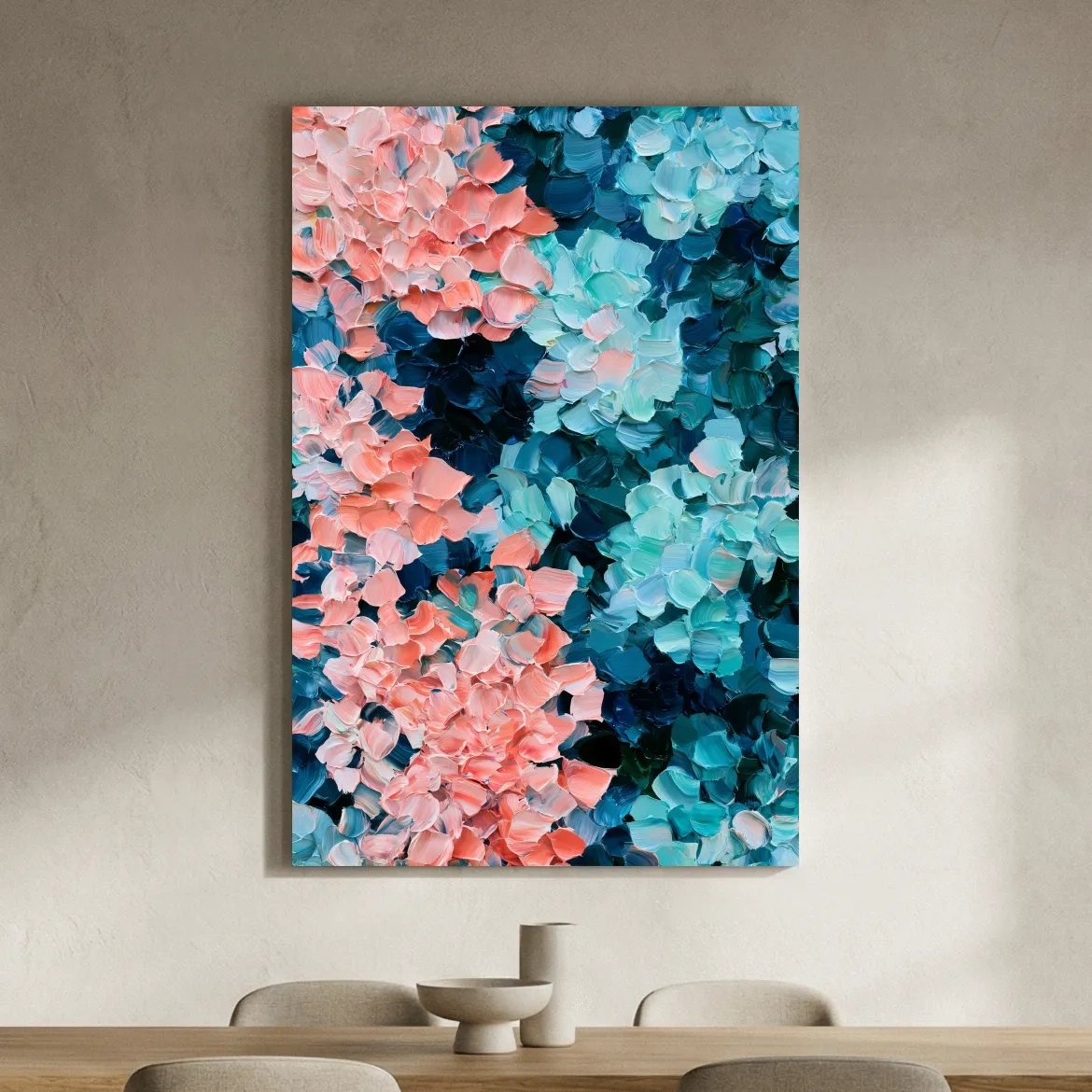 Abstract Aerial Coral Reef Painting - Ocean Wall Art