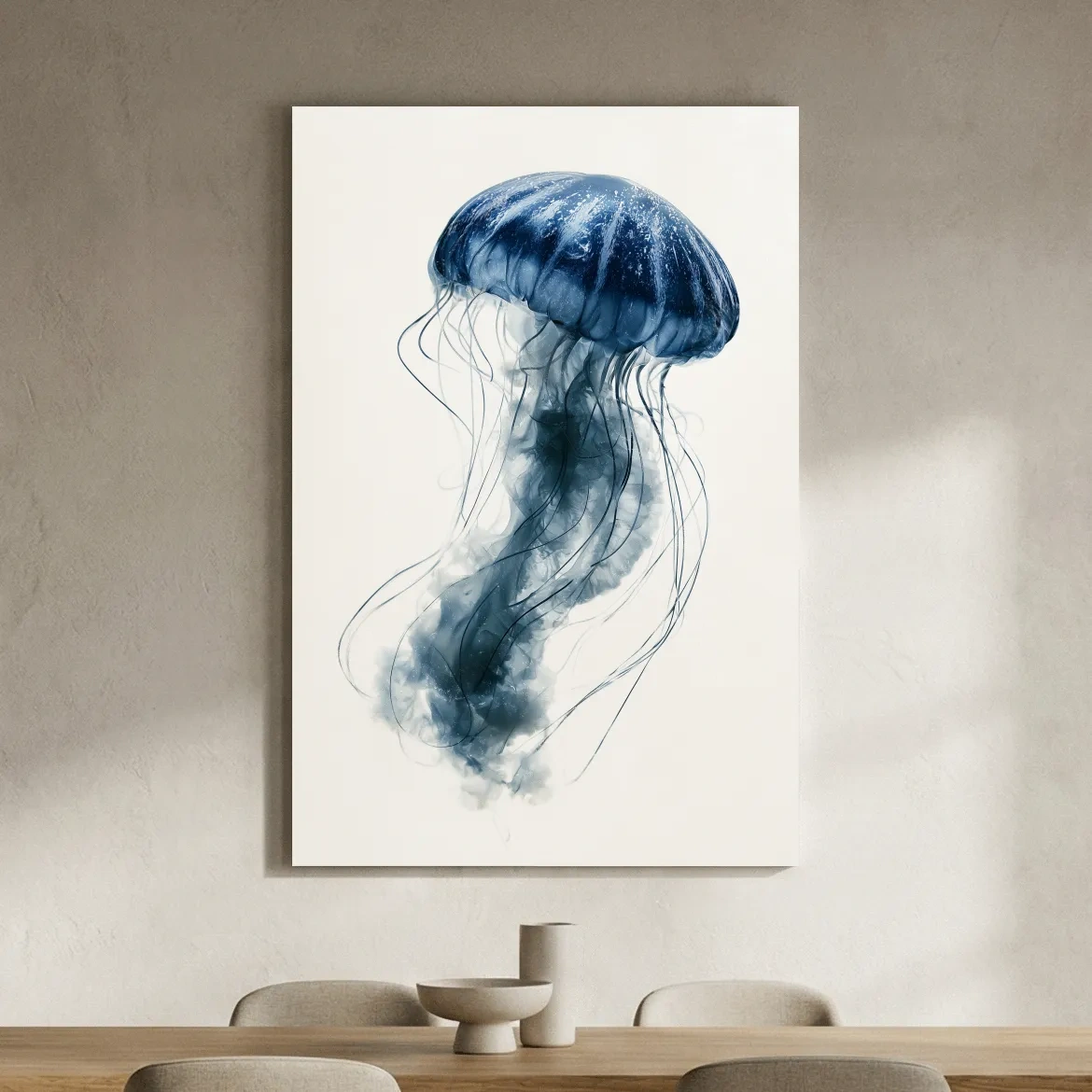 Minimalist Jellyfish Illustration - Hamptons Marine Life Wall Art