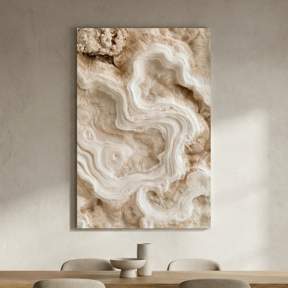 Petrified Brain Coral Macro - Abstract Natural Texture Wall Art