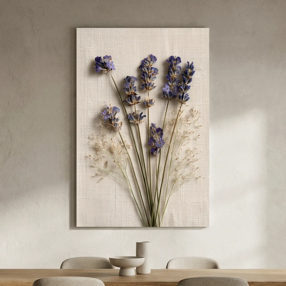 Pressed Coastal Lavender Flowers - Minimalist Photographic Botanical Wall Art