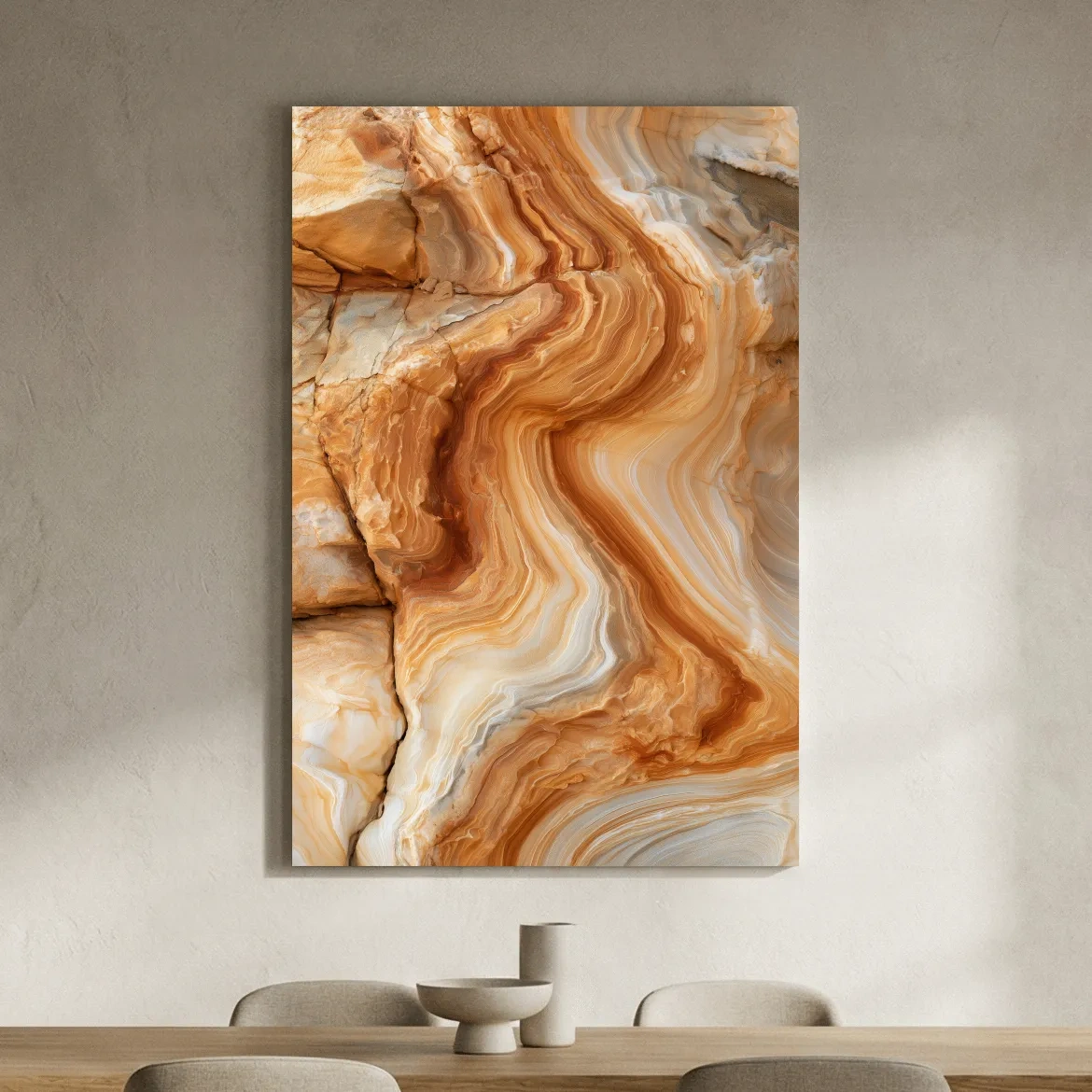 Layered Sandstone Strata - Abstract Natural Stone Wall Art