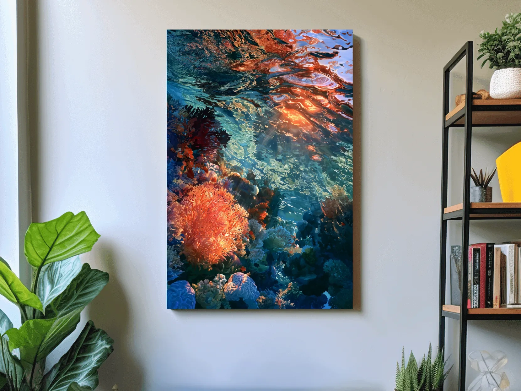 Vibrant Coral Reef Painting - Underwater Marine Wall Art