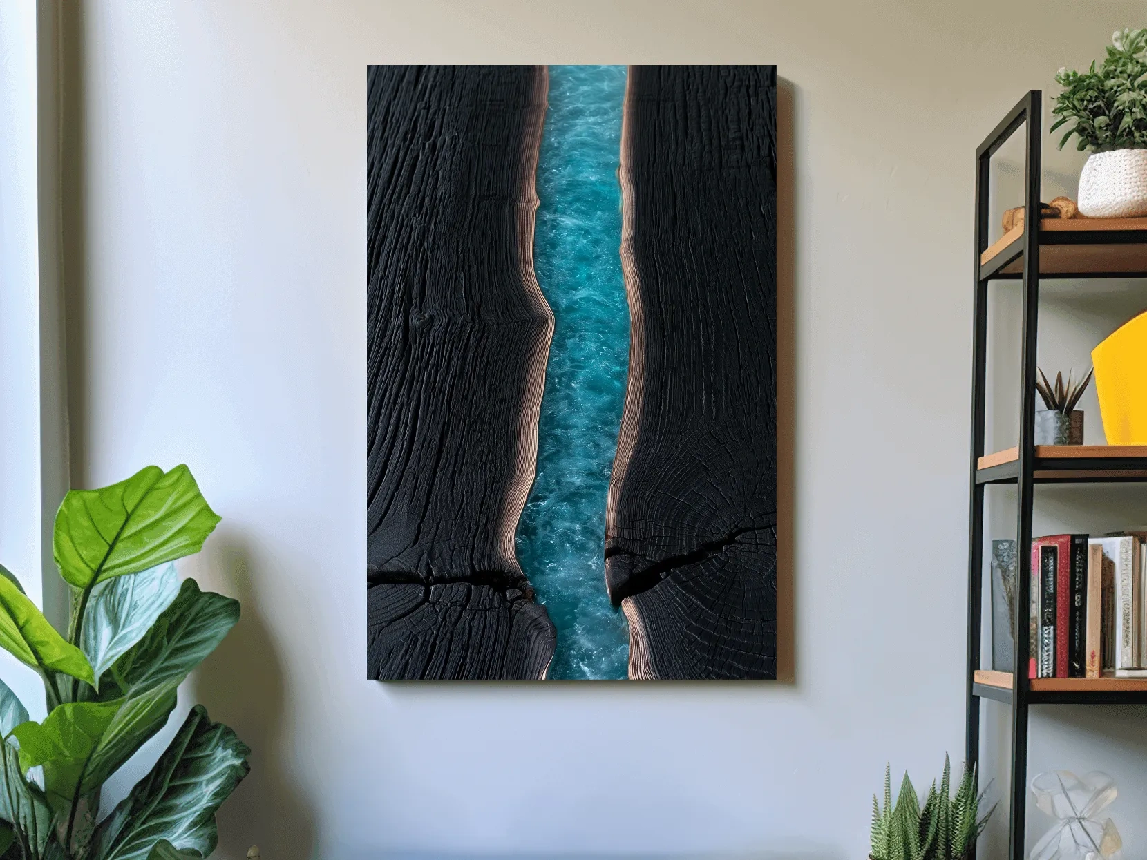Driftwood Ocean Channel - Abstract Mixed Media Wall Art
