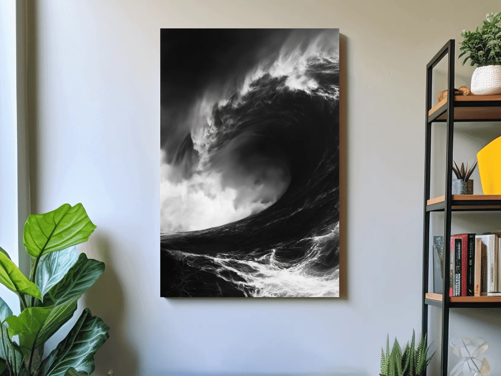 Abstract Crashing Wave Drawing - Dramatic Ocean Wall Art