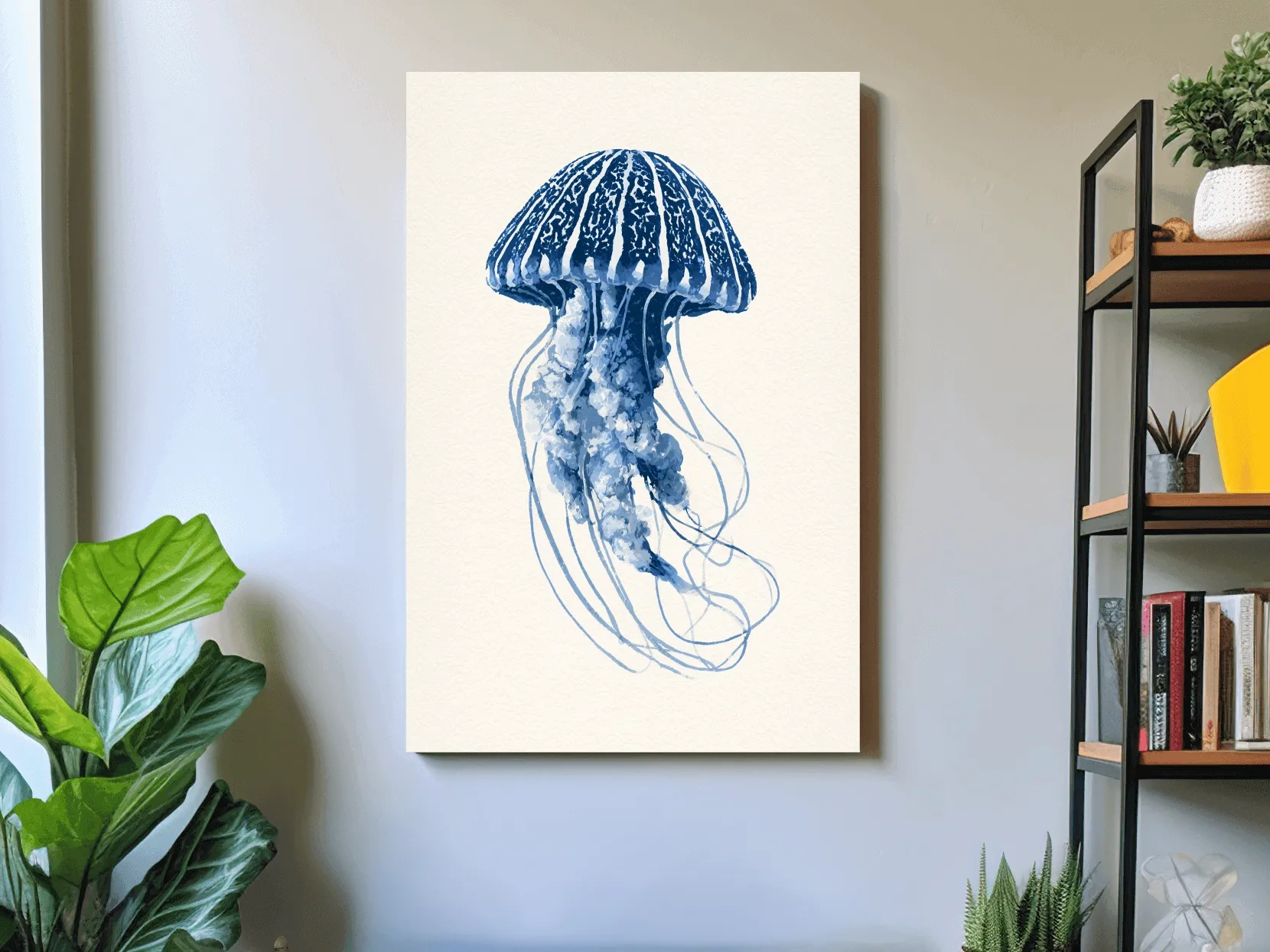 Hamptons Jellyfish Watercolour - Minimalist Marine Life Wall Art