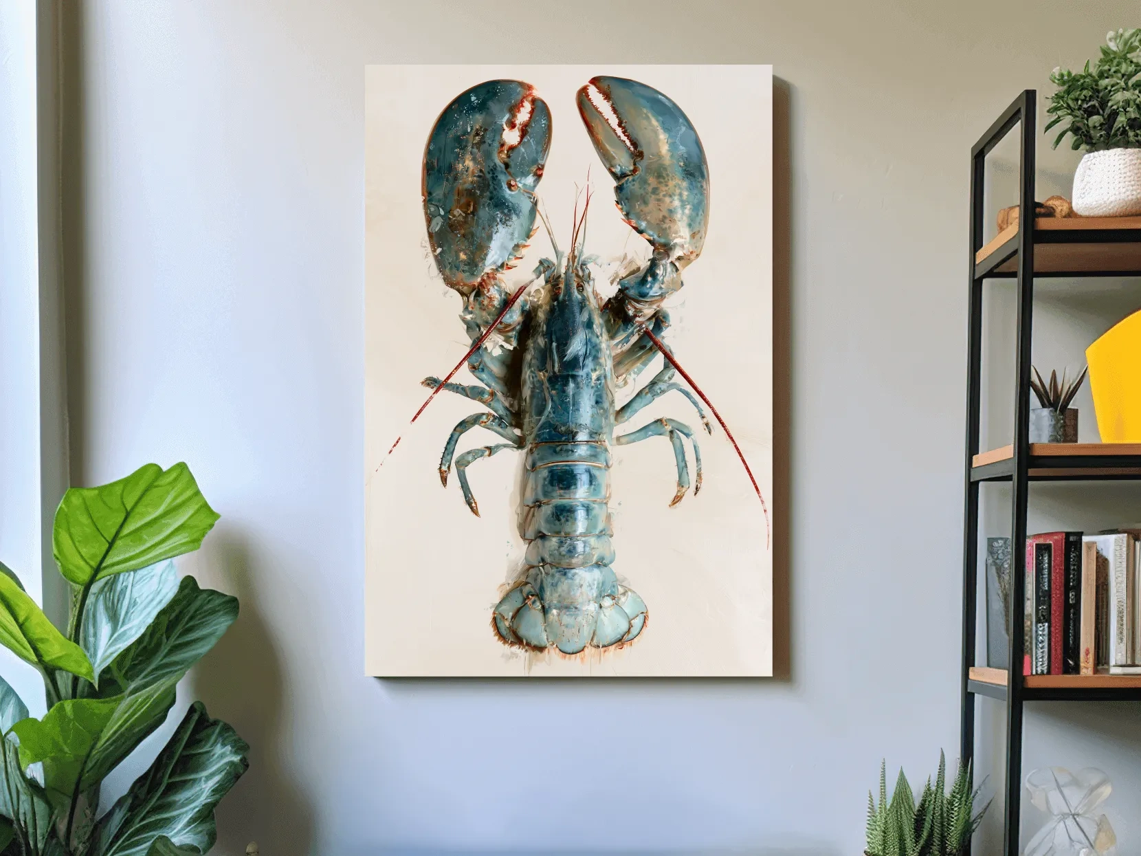 Hamptons Lobster Illustration - Minimalist Coastal Marine Life Art