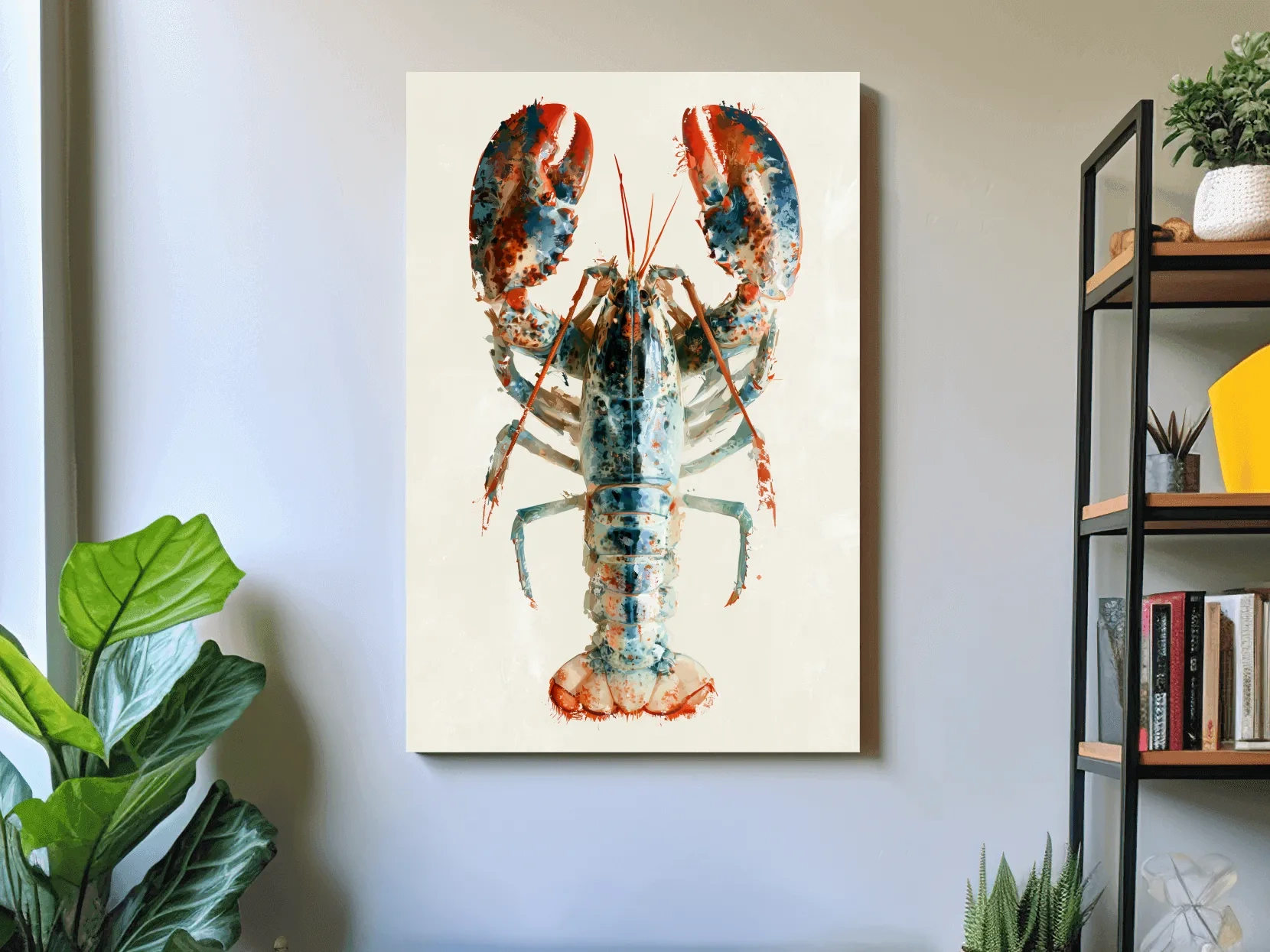 Minimalist Lobster Illustration - Coastal Marine Life Wall Art