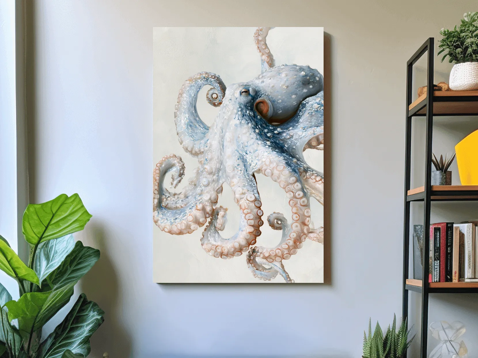 Hamptons Octopus Illustration - Minimalist Marine Life Wall Art