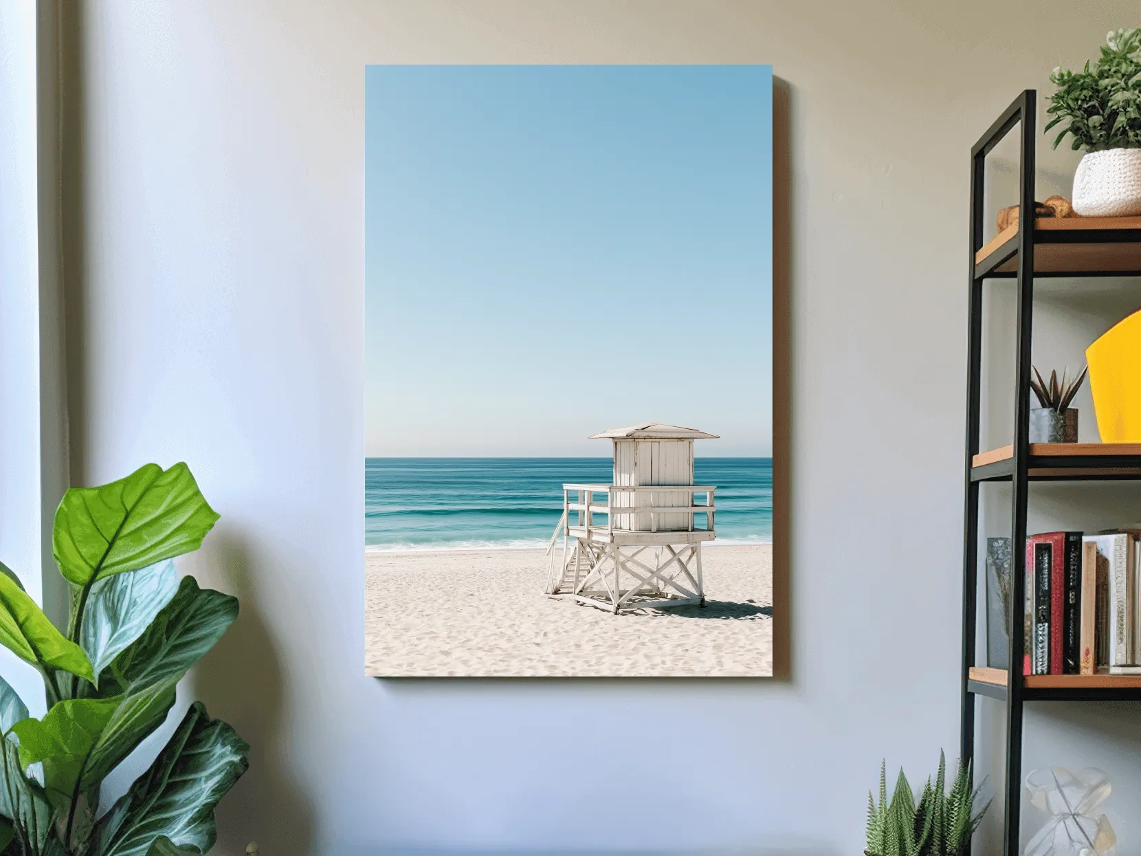 Minimalist Pastel Lifeguard Tower - Hamptons Photographic Wall Art