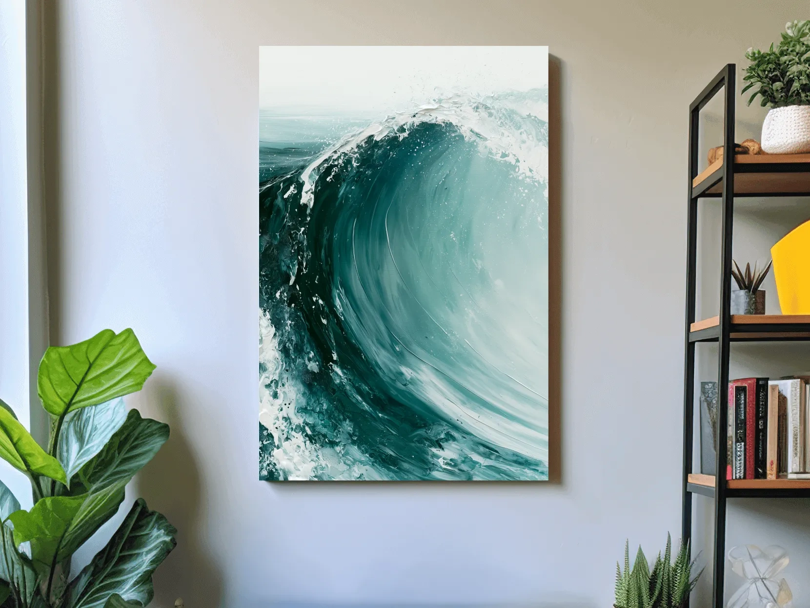 Crashing Ocean Wave Painting - Dynamic Coastal Wall Art