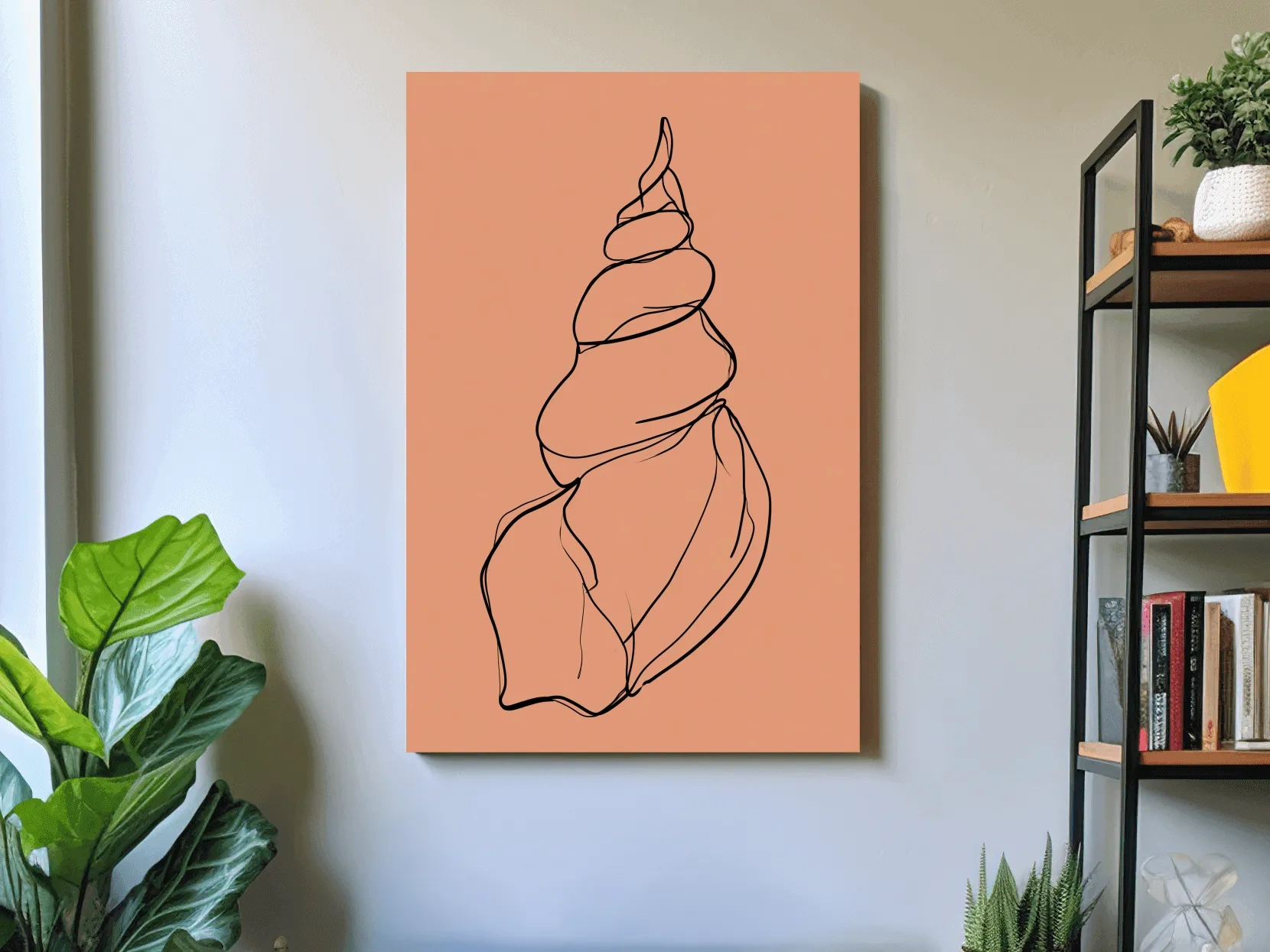 Minimalist Seashell Line Illustration - Boho Coastal Wall Art