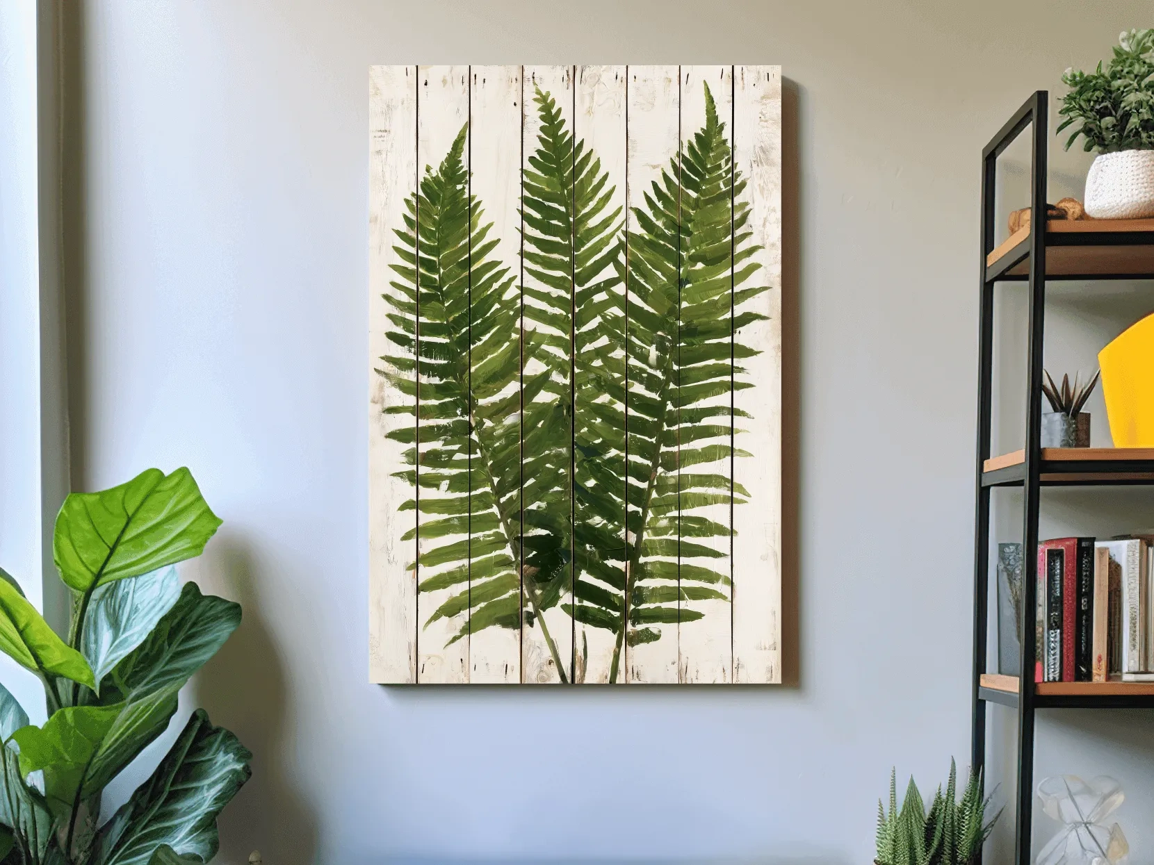 Tropical Fern Botanical Painting - Rustic Coastal Wall Art