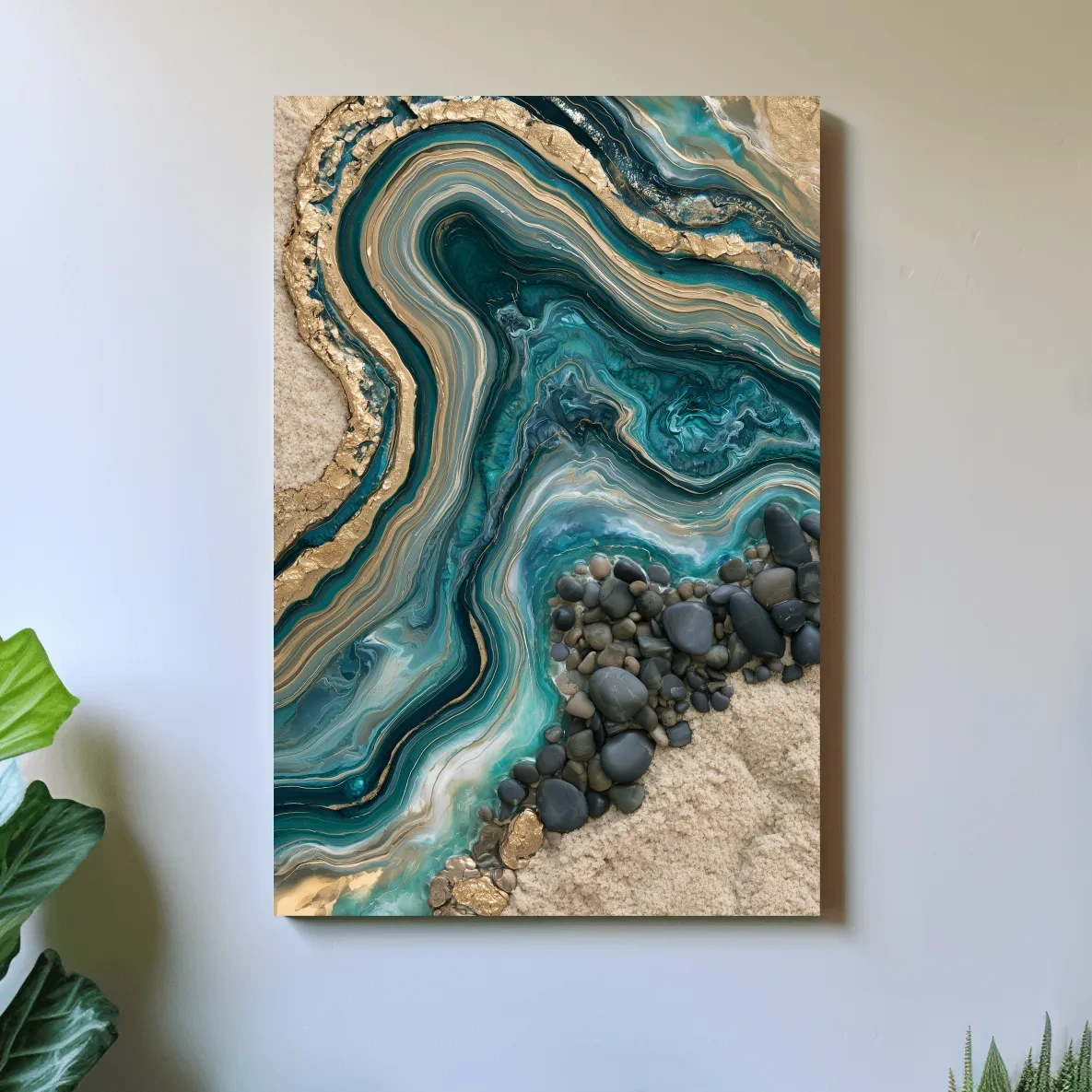 Agate Tidepool Pebble Design - Abstract Natural Elements Wall Art