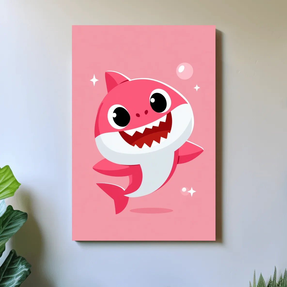 Cute Baby Shark Vector Illustration - Underwater Nursery Marine Life Art