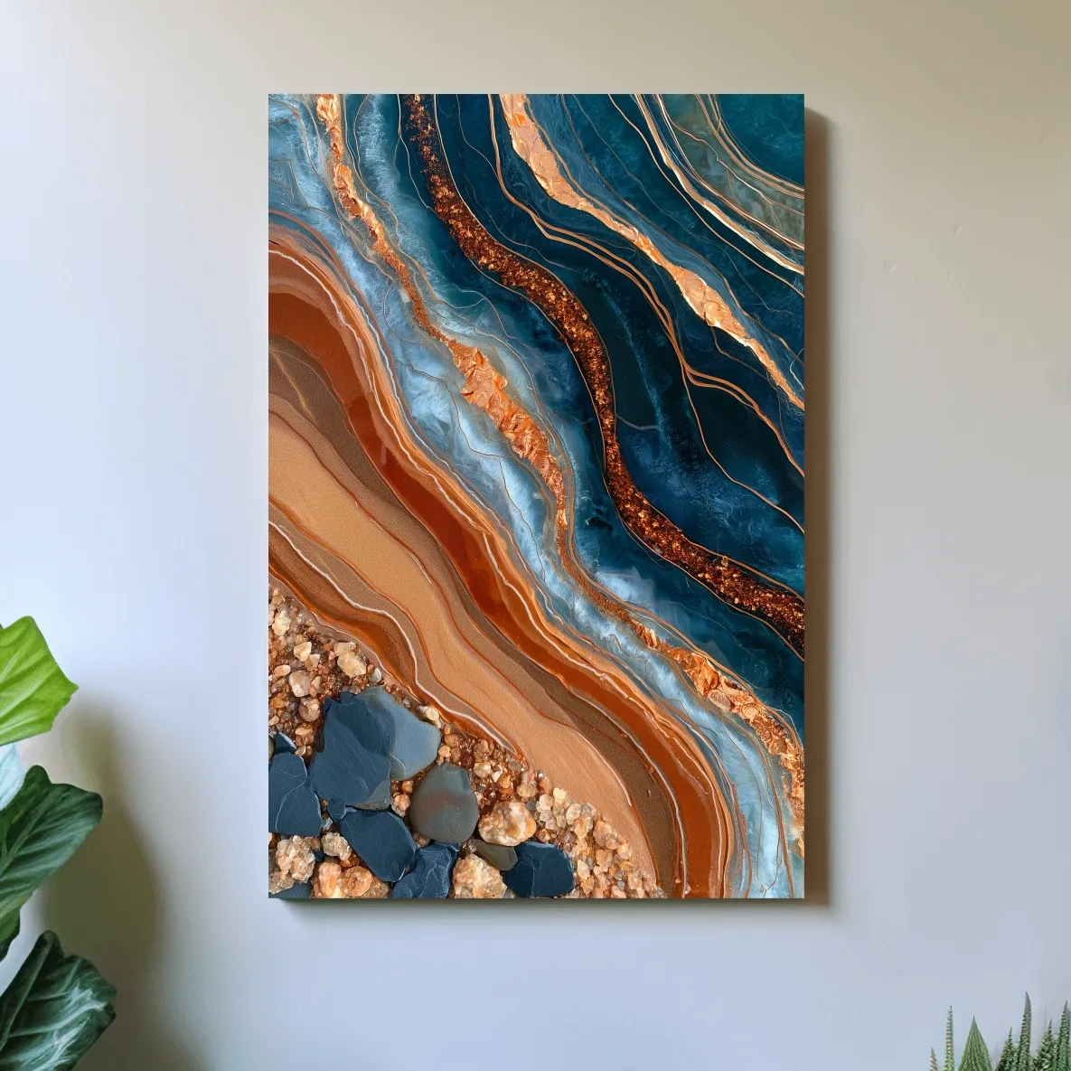 Agate Stone Strata Design - Abstract Natural Elements Wall Art