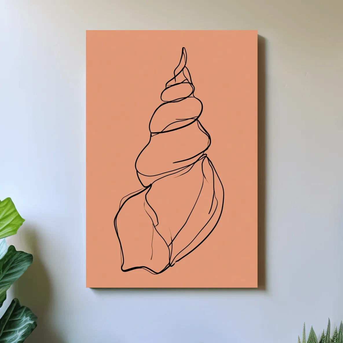 Minimalist Seashell Line Illustration - Boho Coastal Wall Art