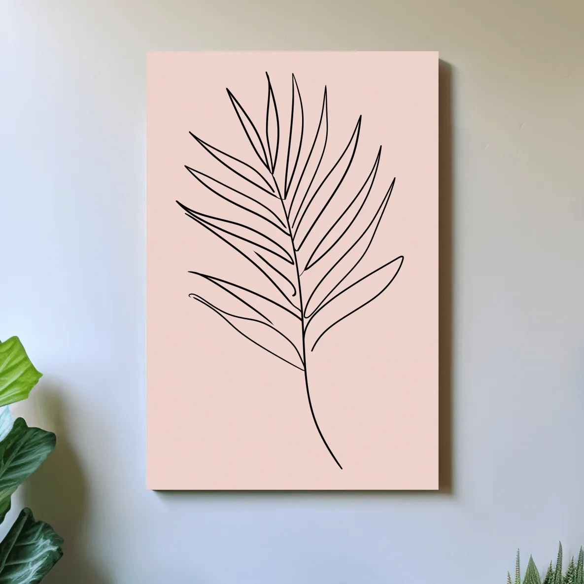 Minimalist Tropical Palm Frond Illustration - Boho Botanical Wall Art