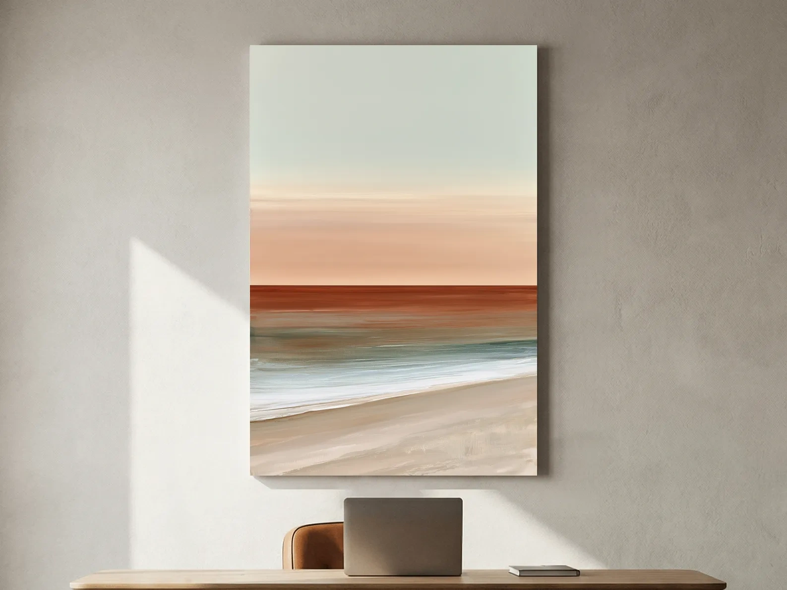 Minimalist Boho Ocean Horizon - Abstract Watercolour Wall Art
