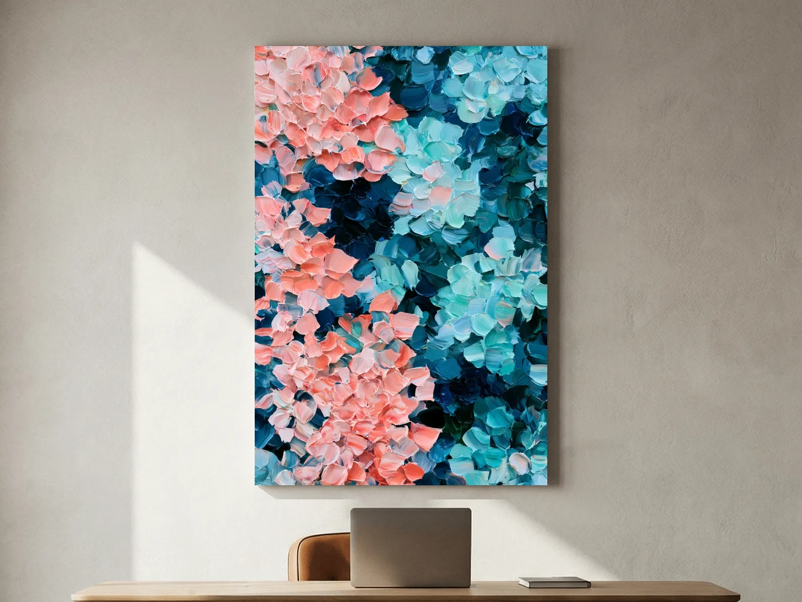 Abstract Aerial Coral Reef Painting - Ocean Wall Art