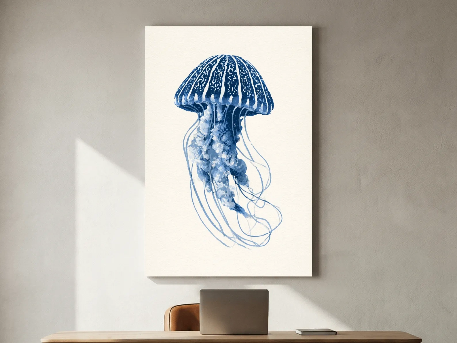 Hamptons Jellyfish Watercolour - Minimalist Marine Life Wall Art