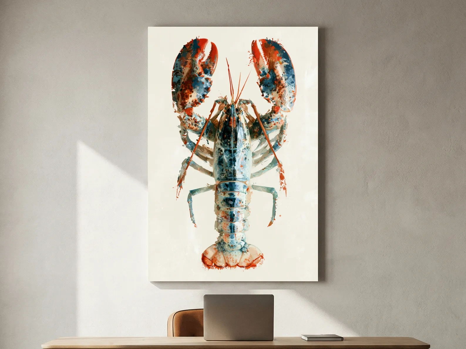 Minimalist Lobster Illustration - Coastal Marine Life Wall Art