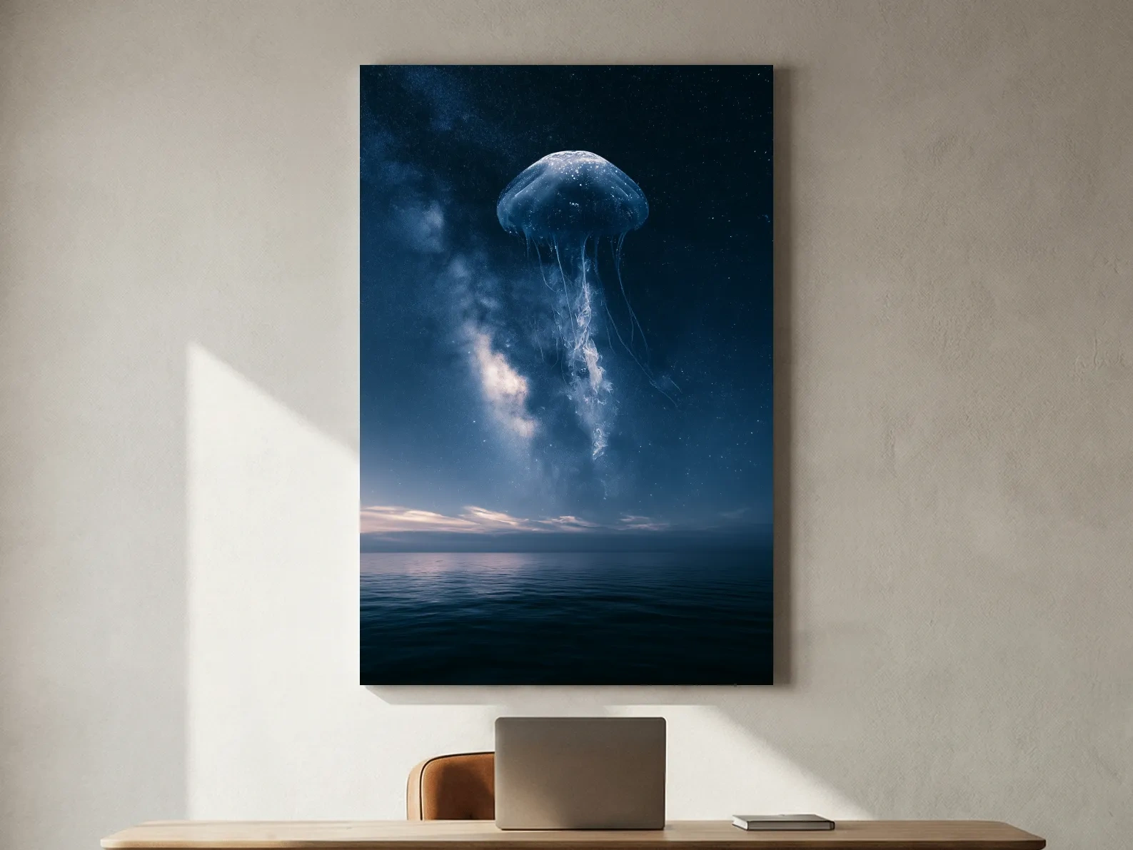 Surreal Jellyfish Double Exposure - Photographic Ocean Wall Art