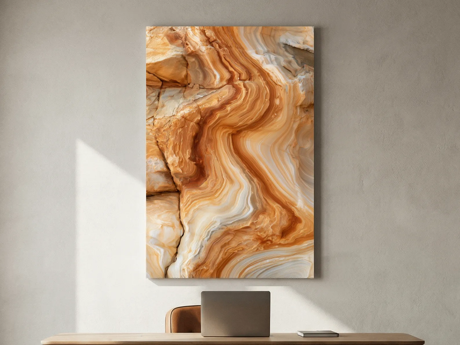 Layered Sandstone Strata - Abstract Natural Stone Wall Art