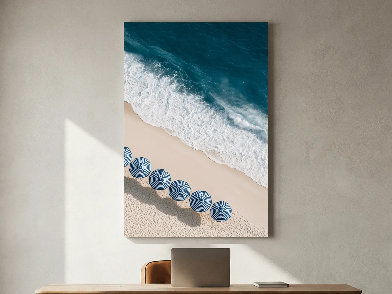 Aerial Beach Umbrellas - Photographic Wall Art